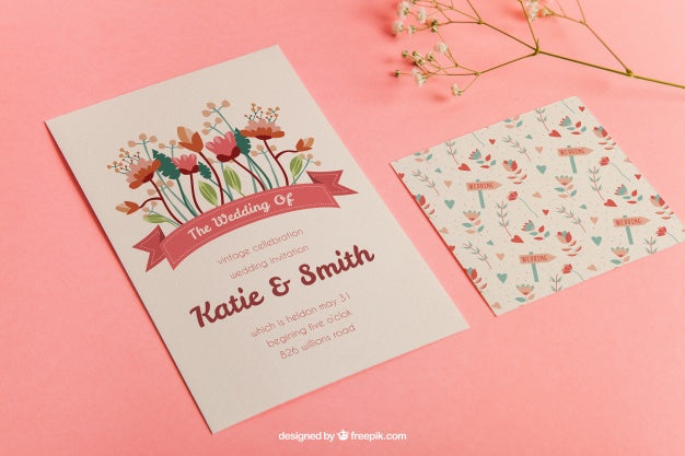 Perspective Stationery Wedding Mockup Psd