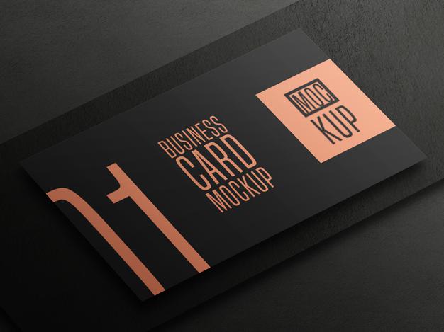 Perspective View Elegant Business Card Mockup Psd