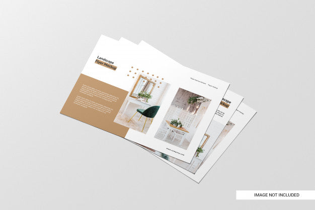 Perspective View Flyer Mockup Psd