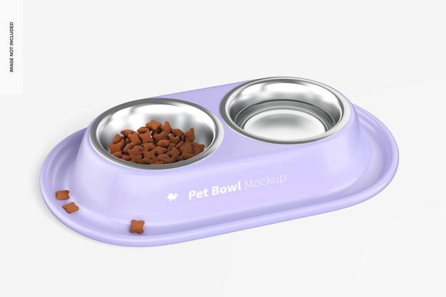 Pet Bowl Mockup, Front View Psd