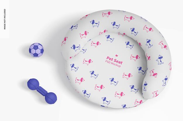 Pet Seat Mockup, Top View Psd