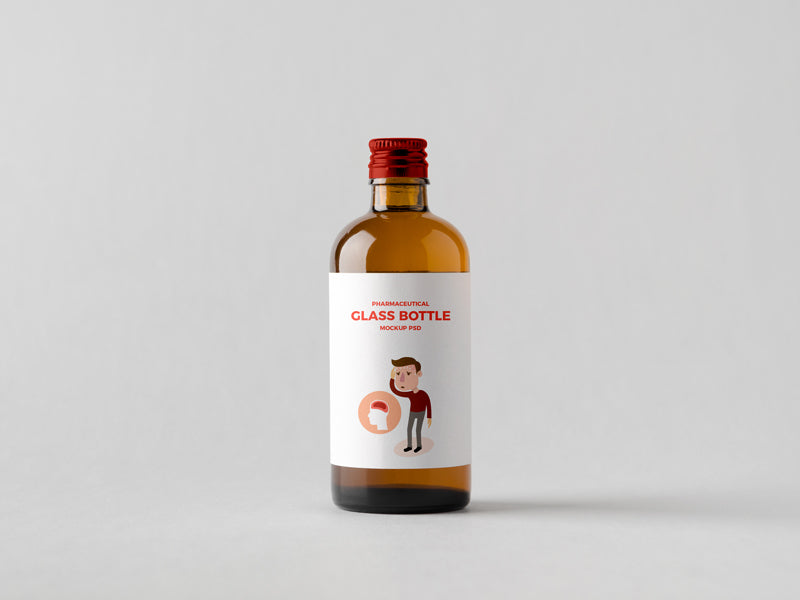 Pharmaceutical Glass Bottle Mockup Psd