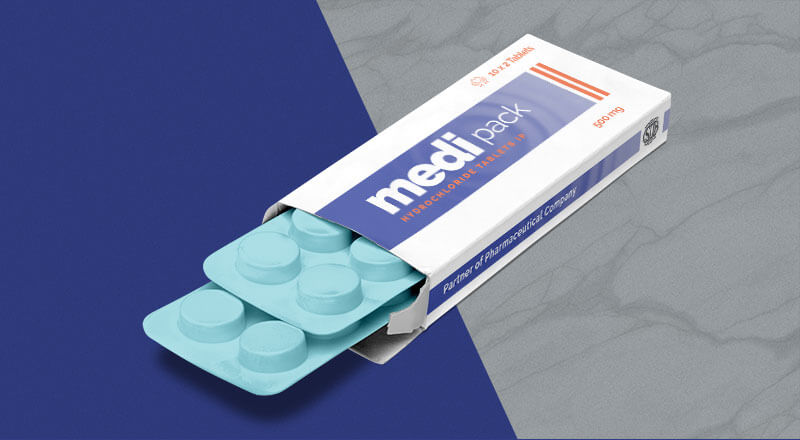 Pharmaceutical Medicine / Tablet Box Packaging Mockup Psd