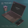 Phone And Laptop Setting Over An Abstract Desktop Mockup Psd