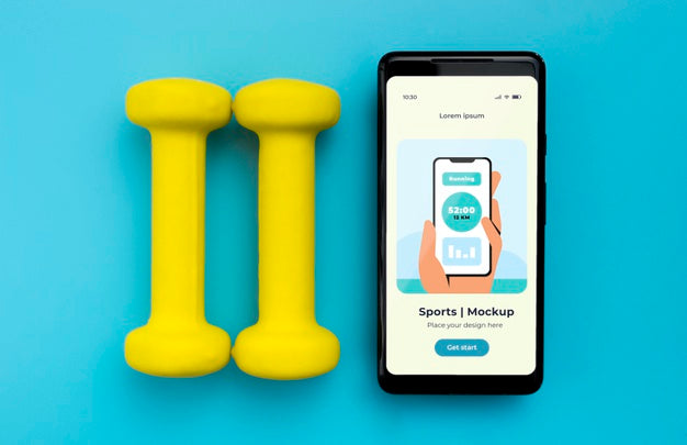 Phone And Weights Beside Psd