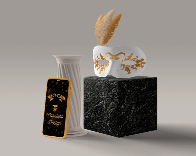 Phone Beside Carnival Decorations Psd