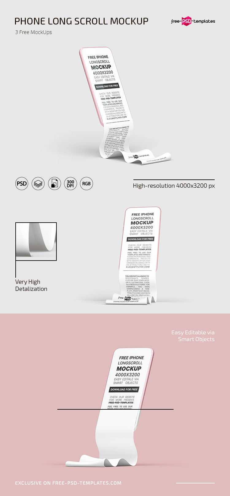Phone Long Scroll Mockup