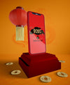Phone Mock-Up With Golden Coins For Chinese New Year Psd
