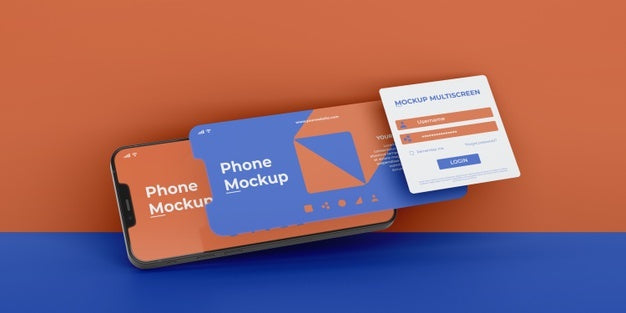 Phone Mockup Design Of Multiscreen Gravity Psd