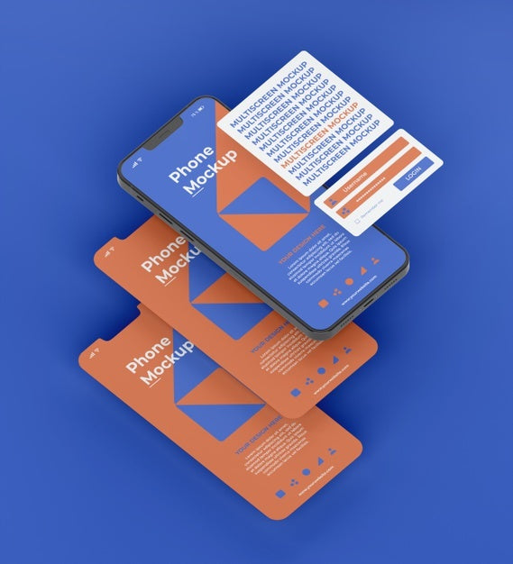 Phone Mockup Design Of Multiscreen Gravity Psd