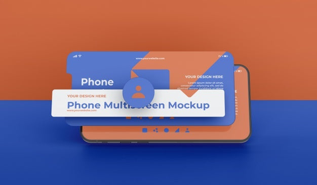 Phone Mockup Design Of Multiscreen Gravity Psd