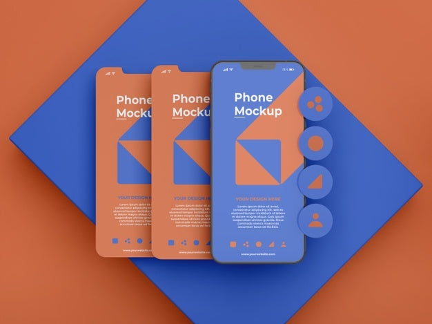 Phone Mockup Design Of Multiscreen Gravity Psd