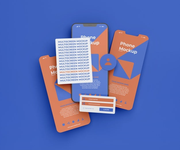 Phone Mockup Design Of Multiscreen Gravity Psd