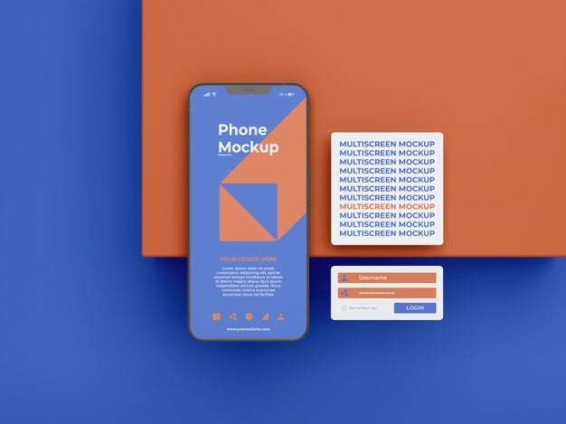 Phone Mockup Design Of Multiscreen Gravity Psd