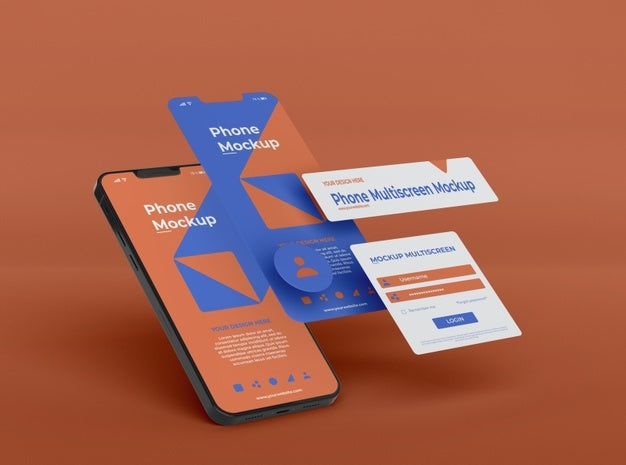 Phone Mockup Design Of Multiscreen Gravity Psd