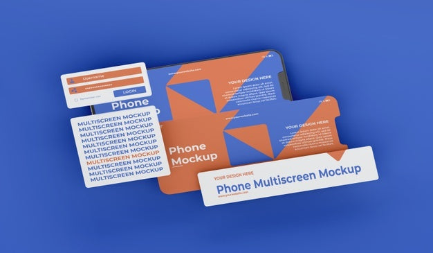 Phone Mockup Design Of Multiscreen Gravity Psd