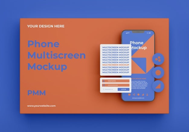 Phone Mockup Design Of Multiscreen Gravity Psd
