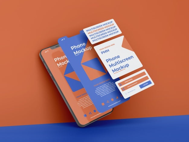 Phone Mockup Design Of Multiscreen Gravity Psd