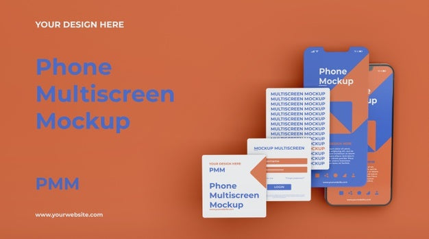 Phone Mockup Design Of Multiscreen Gravity Psd