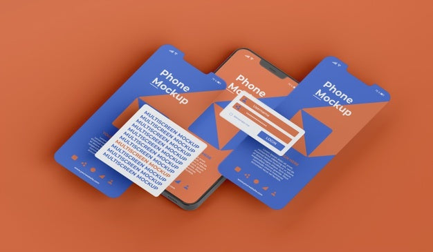 Phone Mockup Design Of Multiscreen Gravity Psd