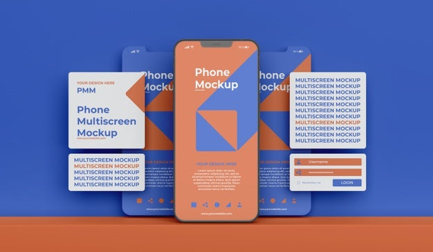 Phone Mockup Design Of Multiscreen Gravity Psd