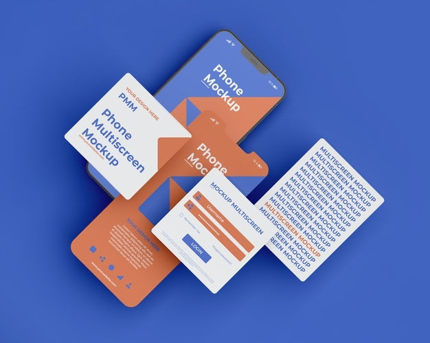 Phone Mockup Design Of Multiscreen Gravity Psd