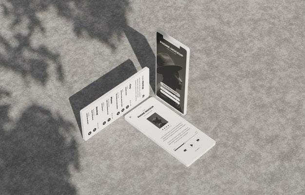 Phone Mockup On Concret Wall With Shadow Psd