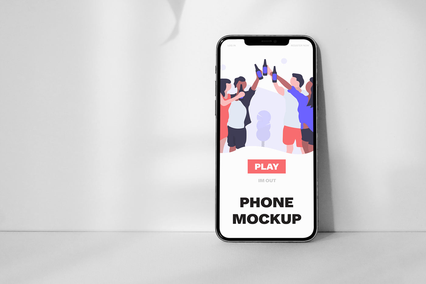 Phone On Box Psd Mockup