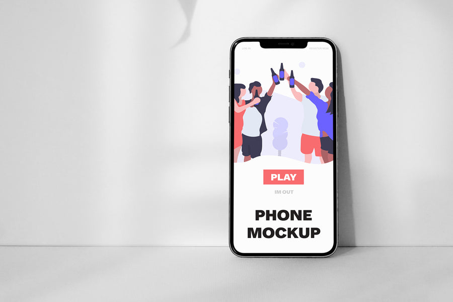 Phone On Box Psd Mockup