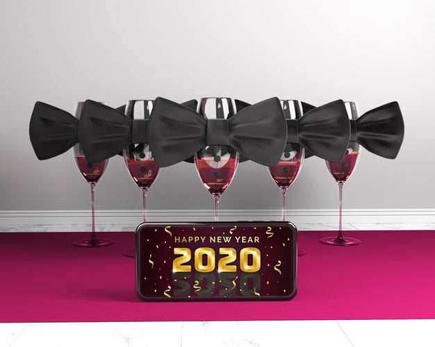 Phone With New Year Message Mock-Up Psd