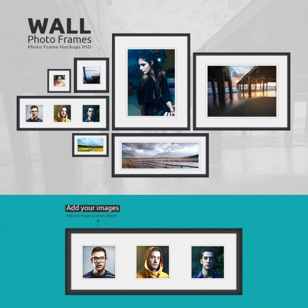 Photo Frames Mock Up Design Psd