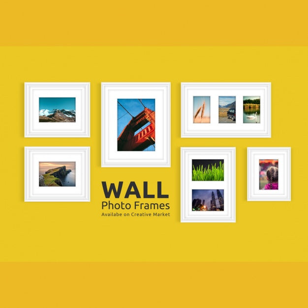 Photo Frames Mock Up Design Psd