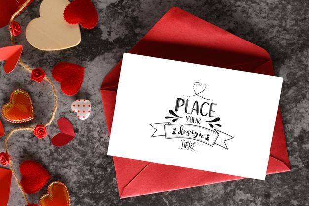 Photo Of Card With Place For Writing Message For Lover Psd