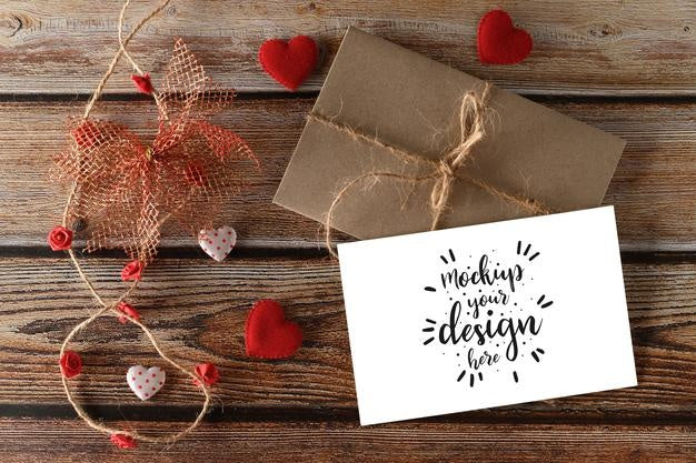 Photo Of Card With Place For Writing Message For Lover Psd