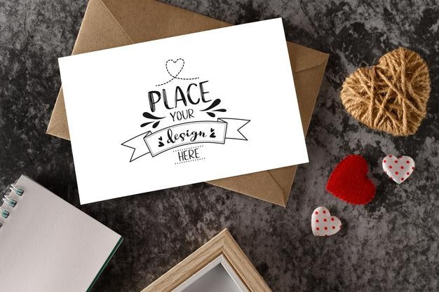 Photo Of Card With Place For Writing Message For Lover Psd