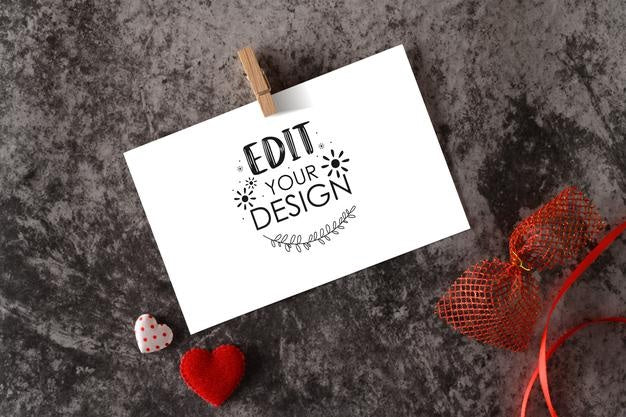 Photo Of Card With Place For Writing Message For Lover Psd