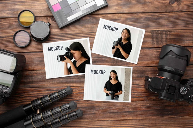 Photographer Workshop With Photos Mock-Up Psd