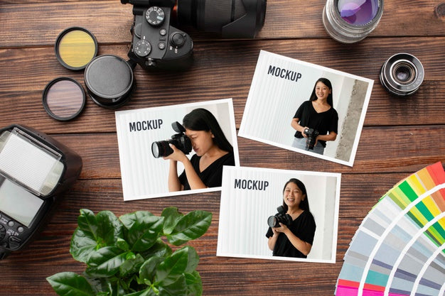 Photographer Workshop With Photos Mock-Up Psd
