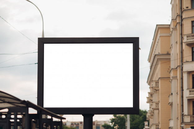 Picture Of A Large Outdoor Doard For Displaying Advertisements Next To The Avenue Psd