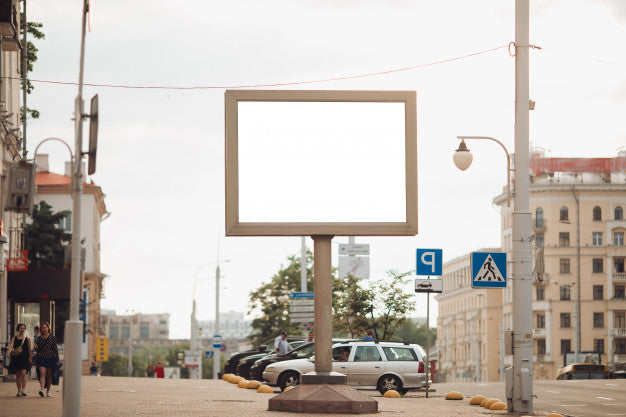 Picture Of A Large Outdoor Doard For Displaying Advertisements Next To The Avenue Psd