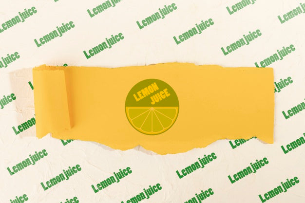 Piece Of Yellow Lemon Paper With Mock-Up Psd