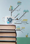 Pile Of Books Close-Up With Cup Of Coffee Psd