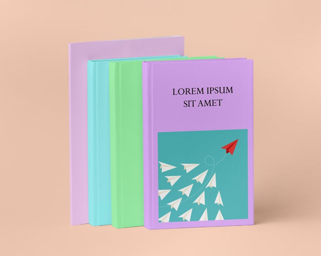 Pile Of Different Books Mock-Up Psd