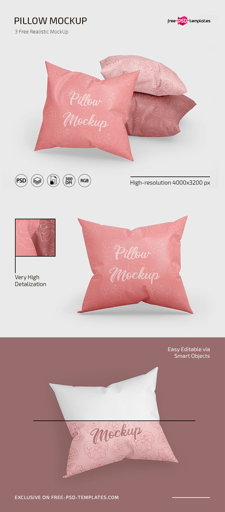 Pillow Mockup In Psd