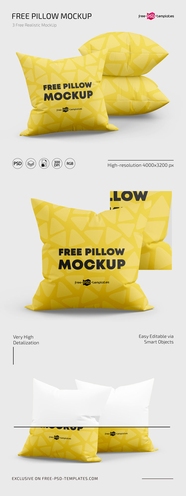 Pillow Mockups In Psd