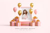 Pink And Gold Happy Birthday Mockup Psd