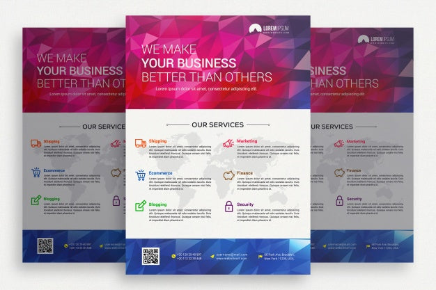 Pink And White Business Brochure Psd