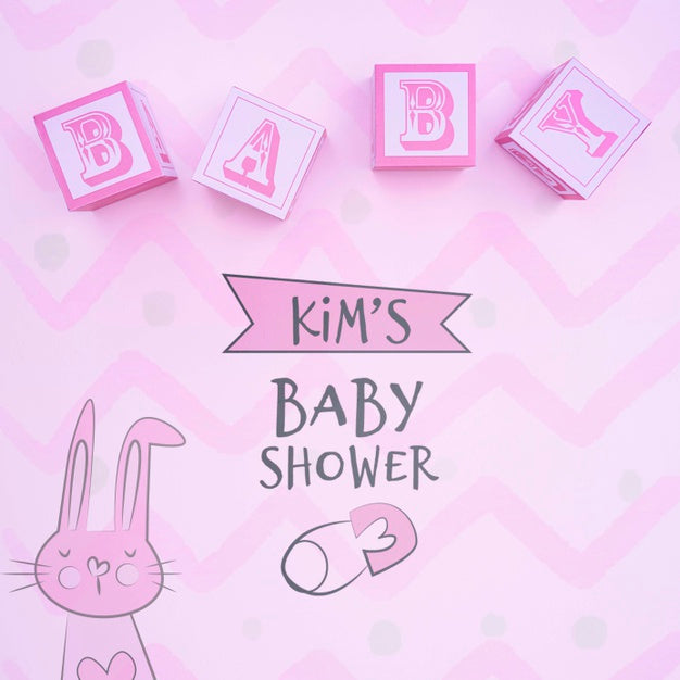 Pink Baby Shower Decor Psd