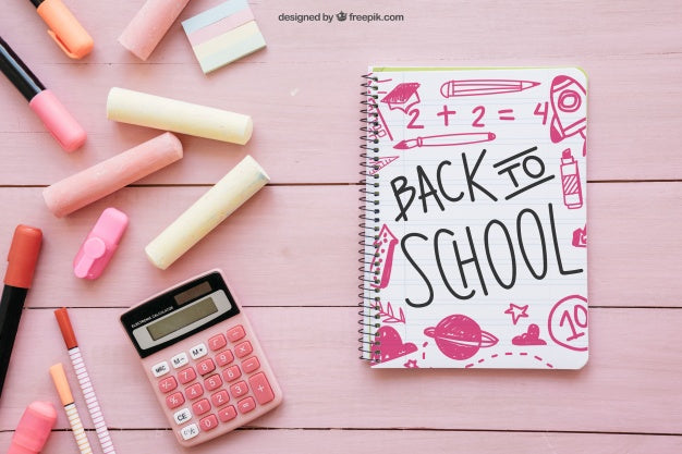 Pink Back To School Composition Psd