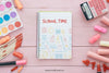 Pink Back To School Composition With Notebook Psd